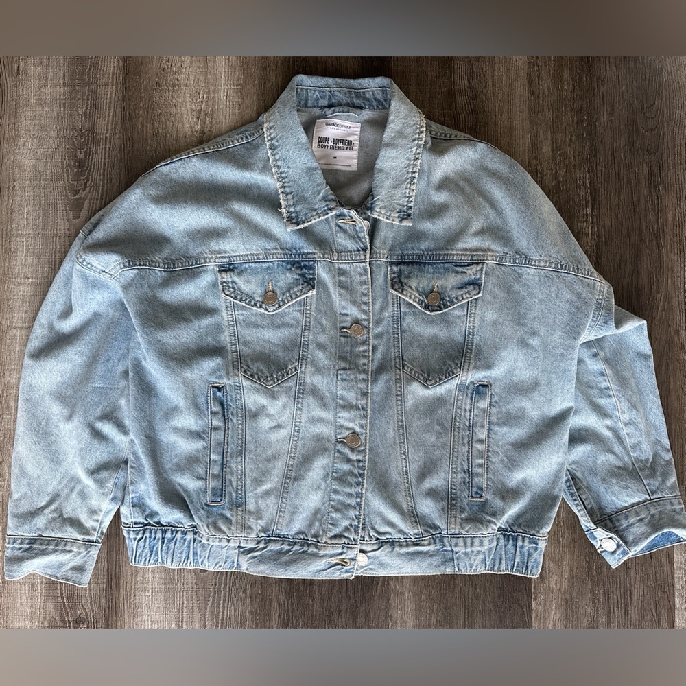Garage Denim Blue Jean Jacket Boyfriend Fit Medium